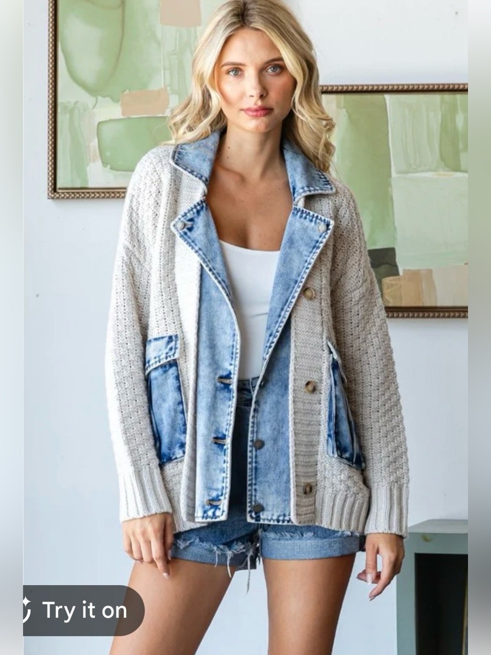 Robin knit/ denim jacket